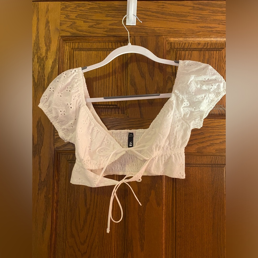 Garage White Crop Top
